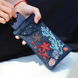Peace of Mind Velvet Embroidered Glasses Case